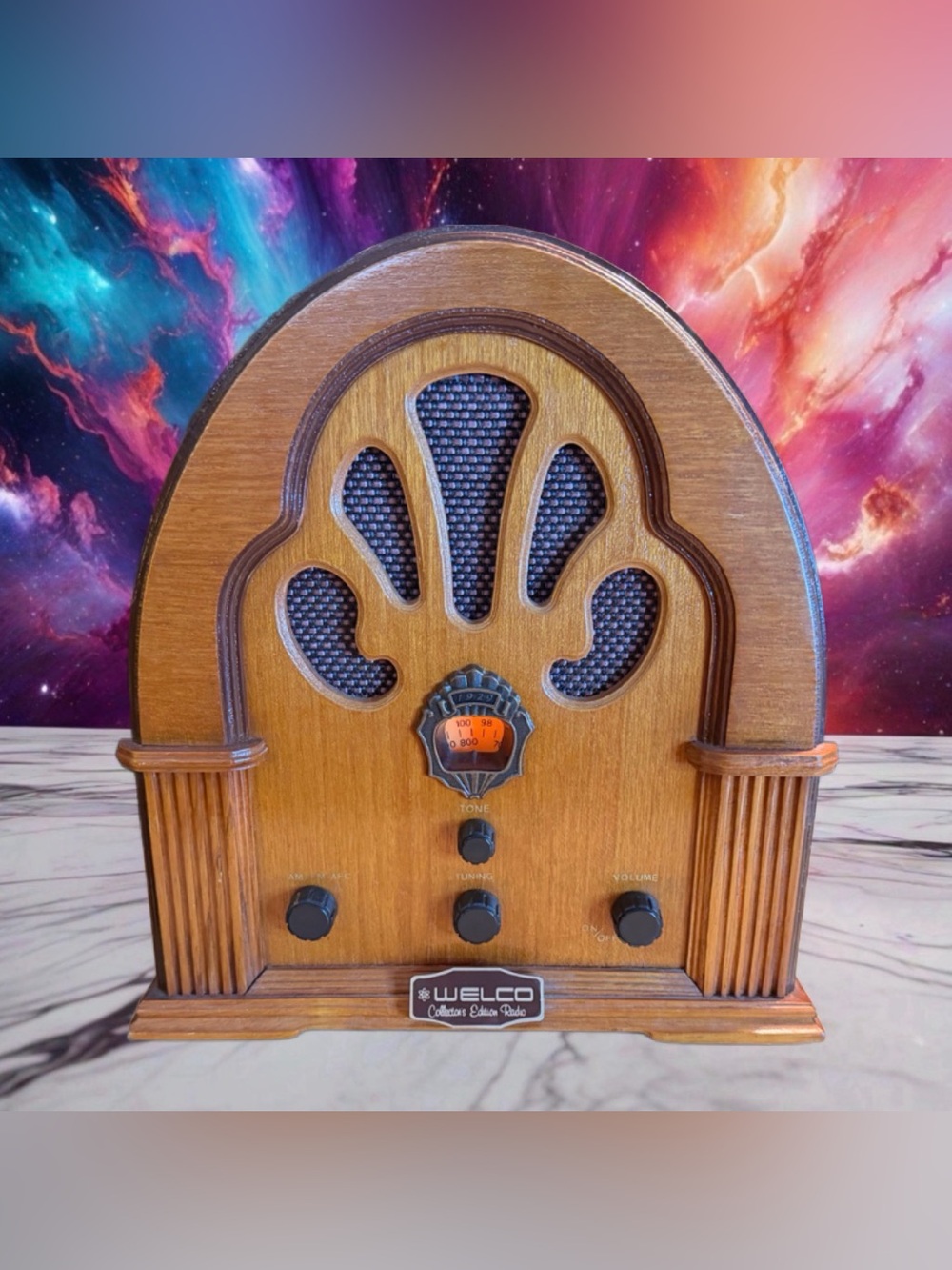 Vintage WELCO Collector’s Edition Wooden AM/FM Radio Retro Arch Cabinet Tested🎶